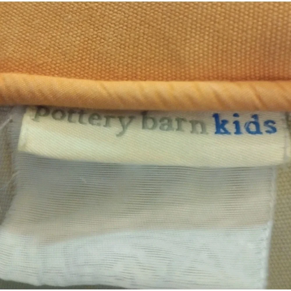 Pottery Barn Kids Zebra Portrait Pillow Orange Piping Square 14